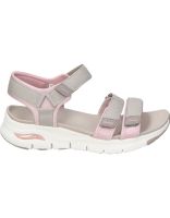 sandalias veganas para mujer skechers arch fit fresh bloom 119305-tppk color taupe 38