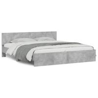 estructura de cama con cabecero gris hormigon 160x200 cm