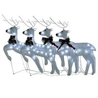 renos de navidad 4 unidades 80 led blanco vidaxl