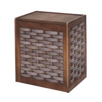 cesto para la ropa sucia bolsa para la colada extraible de madera maciza aspecto desgastado 61x51x35cm marron 040003775
