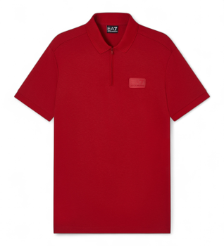 EA7 para hombre. 7M001361_AF13862 Polo Lux Identity rojo (XS), Casual, Viscosa, Manga corta