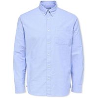 selected camisa manga larga noos regrick oxford shirt - light blue para hombre
