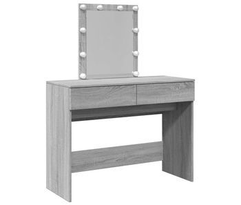 Tocador - tocador de maquillaje - mesa de tocador con luces led color gris sonoma 100x40x130 cm