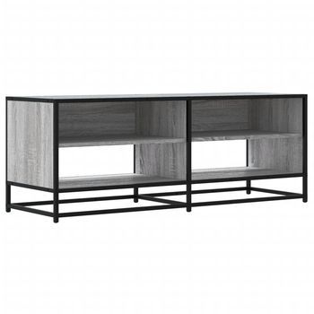 Mueble Tv | Mueble De Salón | Gabinete De Tv Metal Y Madera Ingeniería Gris Sonoma 120,5x40x46 Cm