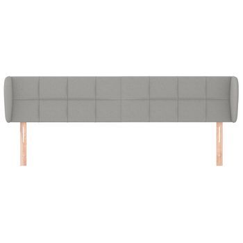 Cabecero Cama Mueble De Dormitorio De Tela Claro 183 X 23 X 78/88 Cm Gris M02_0007470