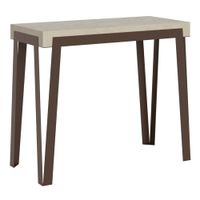 consola extensible 90x40300 cm efecto madera cachemira hierro
