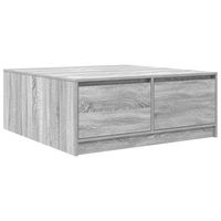 mesa de centrormesa auxiliarrmesita de centro con cajones sonoma gris 100x100x40 cm