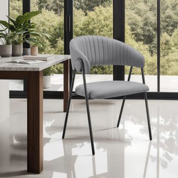 4 sillas de comedor de tejido acolchado 60 x 58 x 85 cm gris