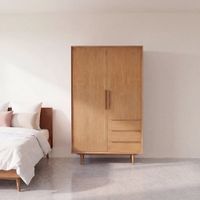armario de 120 cm de chapa de roble con 2 puertas y 3 cajones