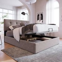 cama contenedor 90 x 200 cm - terciopelo - cabecero ajustable - somier de laminas - gris claro