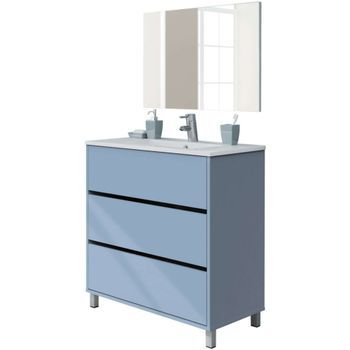 Mueble De Baño Espejo Kalma Color Azul Talco 82x47x88 Cm (sin Lavabo)