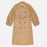 ganni cotton-gabardine trench coat - eu 40uk 12