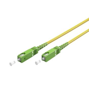 Cable fibra óptica monomodo simplex SC-APC 9/125 5m Amarillo PVC alta durabilidad
