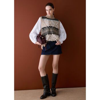 Liu Jo Jersey Chaleco jacquard con bordados joya para mujer