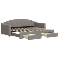 sofa cama  cama para adulto  sofa convertible nido con cajones tela gris taupe 80x200 cm