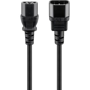 Cable alargador Goobay 2 m IEC C14 a IEC C13 negro