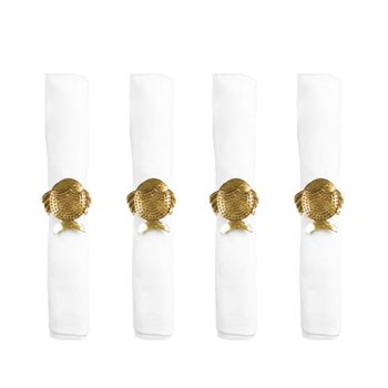 Anillos de servilleta peces dorados - lote de 4
