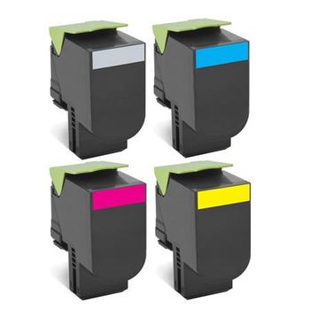 Compatible Multipack Lexmark CX410dte Printer Toner Cartridges (4 Pack) -80C2SK0