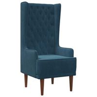 silla de respaldo alto con capitone con botones azul terciopelo vidaxl