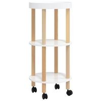 carrito con 3 estantes madera contrachapada y pino 38x38x82 cm vidaxl