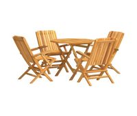 juego de comedor para jardin 5 piezas madera maciza de teca con reposabrazos octagono