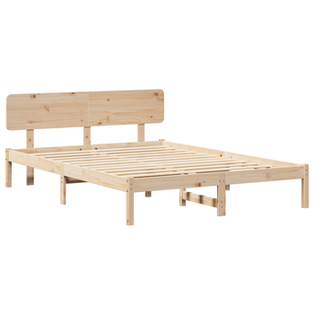 Cama Matrimonial | Cama Doble | Cama Con Cabecera 160x200 Cm Madera Maciza De Pino Cfw40215