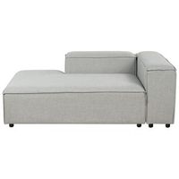 chaise longue moderna patas negras tapizado tela poliester gris claro derecho ardal