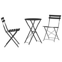 conjunto de bistro plegable 3 piezas  mueble de jardin antracita acero