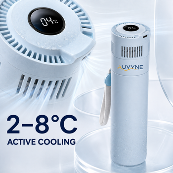 Enfriador de Insulina Portátil 2-8 ° Refrigerador de Medicamentos USB-C para Viajes, Vaso Enfriador de Medicamentos con Pantalla Digital