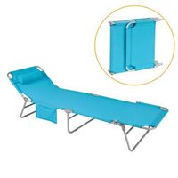 tumbona inclinable de acero plegable azul