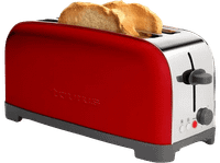 tostadora - taurus vintage red 1400 w funciones de cancelar descongelar recalentar 2 ranuras extralargas rojo