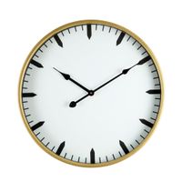 reloj de vidrio y metal blanco y dorado d 40 cm