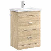 juego de muebles de bano roble sonoma 61 x 40 x 845 cm vidaxl