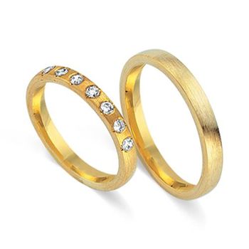 Alianzas 18 quilates oro amarillo 7 diamantes