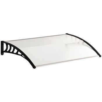 Outsunny Tejadillo de Protección para Puertas Ventanas contra Sol y Lluvia Marquesina de Aluminio Duradero 120x90x25 cm Transparente   Aosom España
