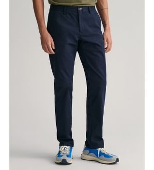 Gant para hombre. 1505220 Pantalón chino Slim Fit Tech Prep marino (30/32), Casual, Algodón, Algodón Orgánico