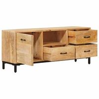 soportes para tv  mueble de salon  gabinete de tv marron 110 x 30 x 46 cm madera de mango maciza