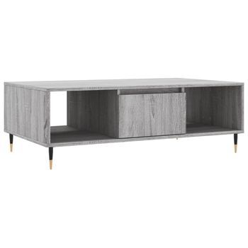Mesa De Centro Madera De Ingeniería Gris Sonoma 104x60x35 Cm Vidaxl