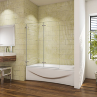 mampara de banera abatible giratoria bisagra 2 hojas 110x140cm aica