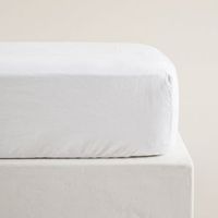 sabana bajera 100 algodon ajustable transpirable cama de 150 x 200 x 30 cm color blanco