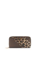 cartera grande con cremallera perimetral efecto napa con inserto y logo leopard taglia unica