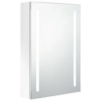 armario de bano  mueble de bano con espejo led blanco brillante 50x13x70 cm