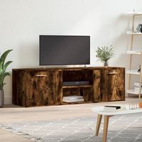 mueble tv  mueble de salon  armario tv madera de ingenieria roble ahumado 120x34x37 cm cfw777908