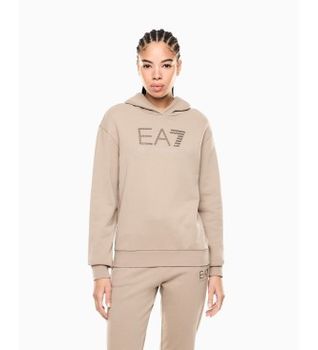 EA7 para mujer. 7W000537_AF15831 Sudadera Logo Series beige (XL), Casual, Algodón, Manga corta