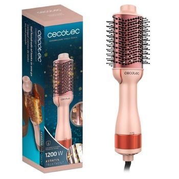 Cepillo De Aire Voluminizador Ceramiccare Single Peach. 1200w, Desenreda, Seca, Da Volumen, Alisa Y Ondula Cecotec