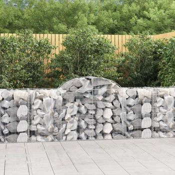 Cestas De Gaviones 3 Piezas | Gavión Para Piedras | Gavión Decorativo Forma De Arco Hierro 200x50x80/100 Cm Cfw637671