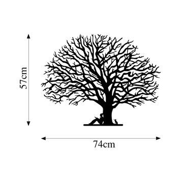 Decoración Pared De Metal Monumental Árbol 15 Negro 74x57 Cm