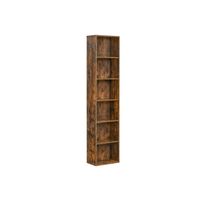 libreria estanteria de 6 niveles 24 x 40 x 1785 cm marron rustico