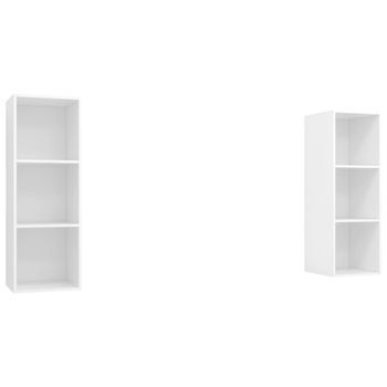 Muebles De Salón De Pared 2 Uds | Mueble Tv Madera Ingeniería Blanco Cfw44003