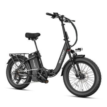 Bicicleta Eléctrica Plegable De Cuadro Bajo Wildeway Fw11ss, 48 V 35 Ah, Fat Bike De 20